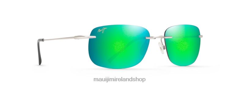 Maui Jim Sunglasses Ireland 2J26J179 | Maui Jim Ohai Polarized Rimless Sunglasses Matte Silver/Green