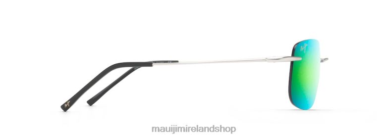 Maui Jim Sunglasses Ireland 2J26J179 | Maui Jim Ohai Polarized Rimless Sunglasses Matte Silver/Green