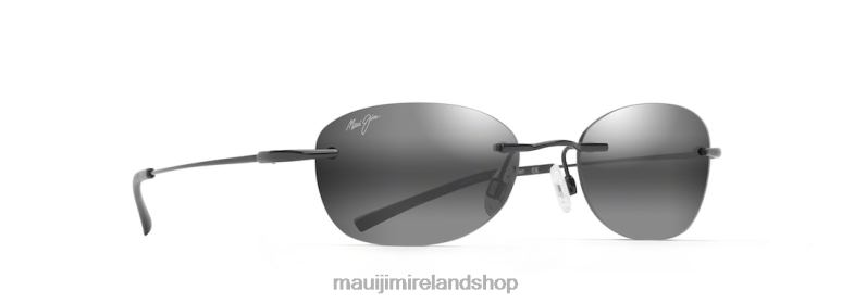Maui Jim Sunglasses Ireland 2J26J180 | Maui Jim Aki Aki Polarized Rimless Sunglasses Gloss Black/Neutral Grey