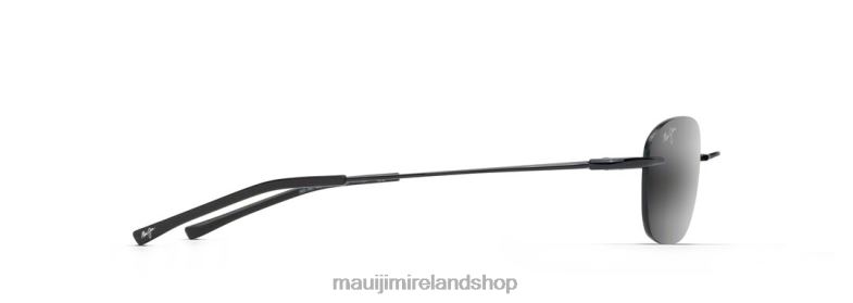 Maui Jim Sunglasses Ireland 2J26J180 | Maui Jim Aki Aki Polarized Rimless Sunglasses Gloss Black/Neutral Grey