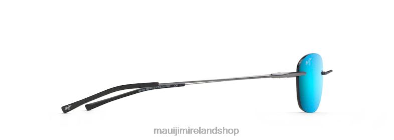Maui Jim Sunglasses Ireland 2J26J181 | Maui Jim Aki Aki Polarized Rimless Sunglasses Gunmetal/Blue Hawaii
