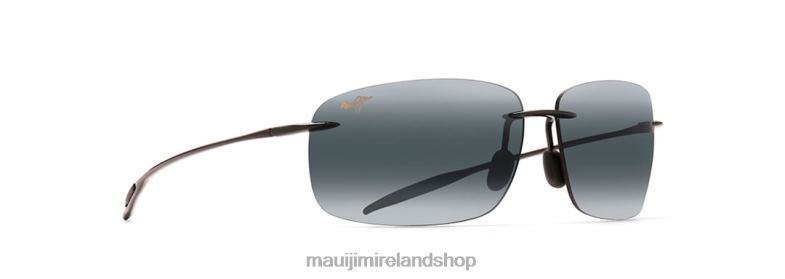 Maui Jim Sunglasses Ireland 2J26J286 | Maui Jim Breakwall Polarized Rimless Sunglasses Gloss Black/Neutral Grey