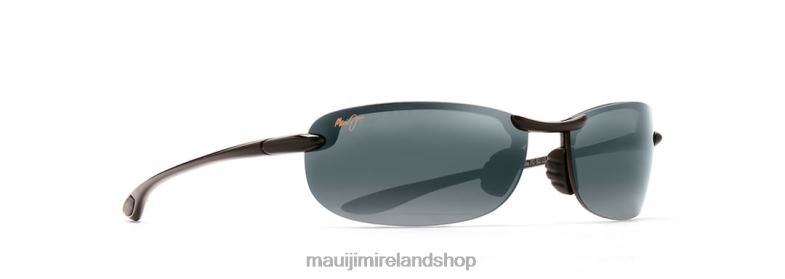 Maui Jim Sunglasses Ireland 2J26J395 | Maui Jim Makaha Polarized Rimless Sunglasses Gloss Black/Neutral Grey