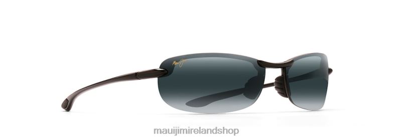 Maui Jim Sunglasses Ireland 2J26J438 | Maui Jim Makaha Reader Asian Fit Polarized Rimless Sunglasses Gloss Black/Neutral Grey