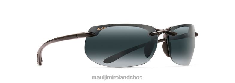 Maui Jim Sunglasses Ireland 2J26J444 | Maui Jim Banyans Asian Fit Polarized Rimless Sunglasses Gloss Black/Neutral Grey
