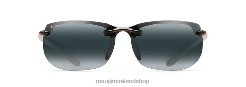 Maui Jim Sunglasses Ireland 2J26J444 | Maui Jim Banyans Asian Fit Polarized Rimless Sunglasses Gloss Black/Neutral Grey