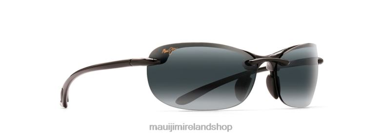 Maui Jim Sunglasses Ireland 2J26J448 | Maui Jim Hanalei Asian Fit Polarized Rimless Sunglasses Gloss Black/Neutral Grey