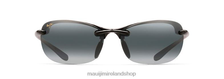 Maui Jim Sunglasses Ireland 2J26J448 | Maui Jim Hanalei Asian Fit Polarized Rimless Sunglasses Gloss Black/Neutral Grey