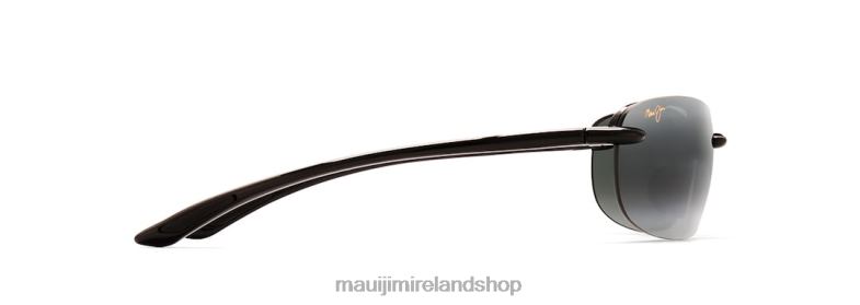 Maui Jim Sunglasses Ireland 2J26J448 | Maui Jim Hanalei Asian Fit Polarized Rimless Sunglasses Gloss Black/Neutral Grey
