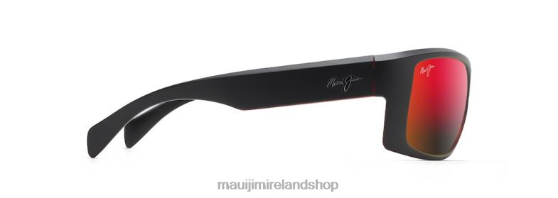 Maui Jim Sunglasses 2J26J115 | Maui Jim Equator Polarized Wrap Sunglasses Black with Red Interior/HAWAII LAVA