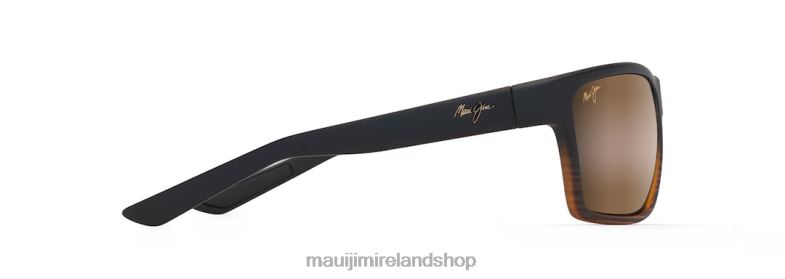 Maui Jim Sunglasses 2J26J150 | Maui Jim Alenuihaha Polarized Wrap Sunglasses Dark Brown Stripe/HCL Bronze