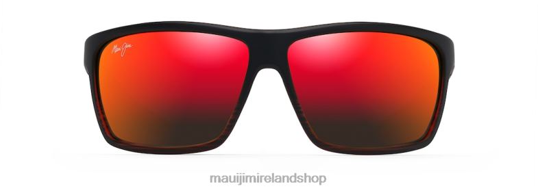 Maui Jim Sunglasses 2J26J151 | Maui Jim Alenuihaha Polarized Wrap Sunglasses Burgundy Stripe/HAWAII LAVA