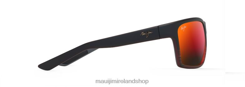 Maui Jim Sunglasses 2J26J151 | Maui Jim Alenuihaha Polarized Wrap Sunglasses Burgundy Stripe/HAWAII LAVA