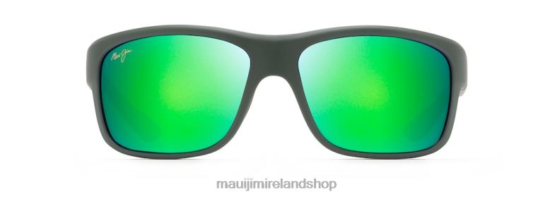 Maui Jim Sunglasses 2J26J260 | Maui Jim Southern Cross Polarized Wrap Sunglasses Soft Matte Khaki with Brown and Black/Green