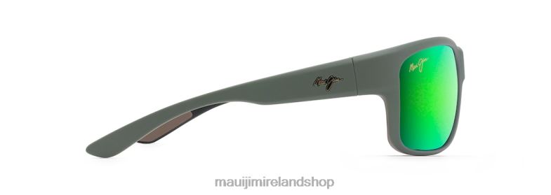 Maui Jim Sunglasses 2J26J260 | Maui Jim Southern Cross Polarized Wrap Sunglasses Soft Matte Khaki with Brown and Black/Green