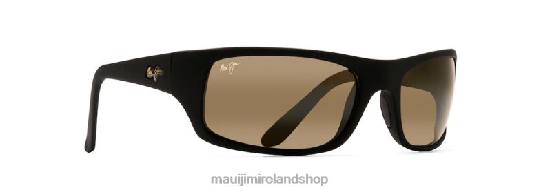 Maui Jim Sunglasses 2J26J275 | Maui Jim Peahi Polarized Wrap Sunglasses Black Matte Rubber/HCL Bronze