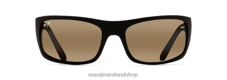 Maui Jim Sunglasses 2J26J275 | Maui Jim Peahi Polarized Wrap Sunglasses Black Matte Rubber/HCL Bronze