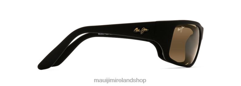 Maui Jim Sunglasses 2J26J275 | Maui Jim Peahi Polarized Wrap Sunglasses Black Matte Rubber/HCL Bronze