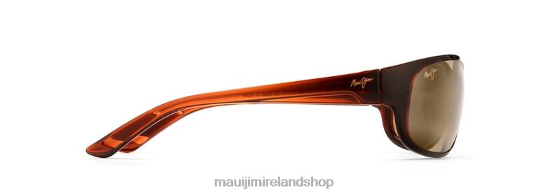 Maui Jim Sunglasses 2J26J295 | Maui Jim Twin Falls Polarized Wrap Sunglasses Rootbeer Fade/HCL Bronze