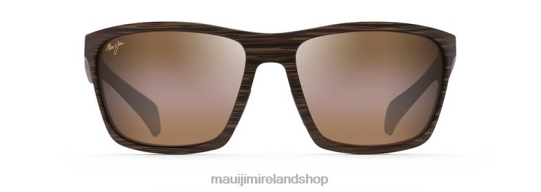 Maui Jim Sunglasses 2J26J341 | Maui Jim Makoa Polarized Wrap Sunglasses Matte Brown Wood Grain/HCL Bronze