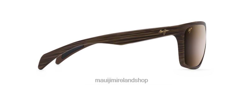 Maui Jim Sunglasses 2J26J341 | Maui Jim Makoa Polarized Wrap Sunglasses Matte Brown Wood Grain/HCL Bronze
