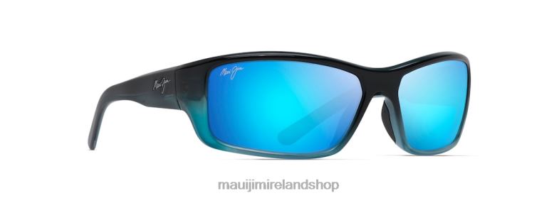 Maui Jim Sunglasses 2J26J379 | Maui Jim Barrier Reef Polarized Wrap Sunglasses Blue with Turquoise/Blue Hawaii