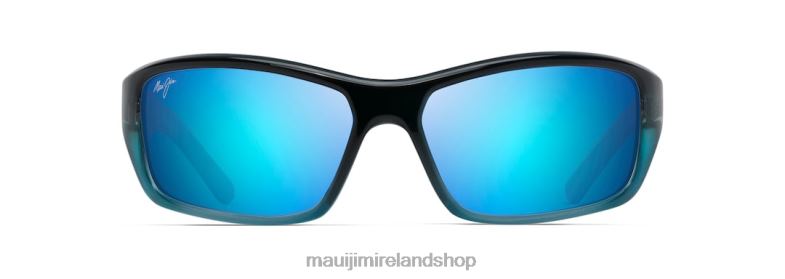 Maui Jim Sunglasses 2J26J379 | Maui Jim Barrier Reef Polarized Wrap Sunglasses Blue with Turquoise/Blue Hawaii