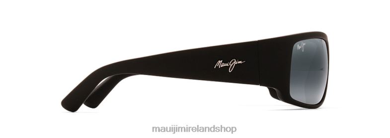 Maui Jim Sunglasses 2J26J383 | Maui Jim World Cup Polarized Wrap Sunglasses Matte Black Rubber/Neutral Grey