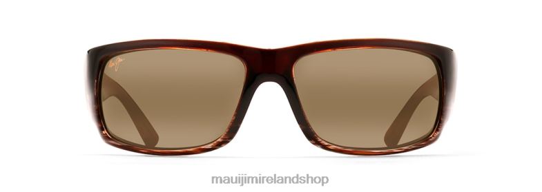 Maui Jim Sunglasses 2J26J385 | Maui Jim World Cup Polarized Wrap Sunglasses Chocolate Stripe Fade/HCL Bronze