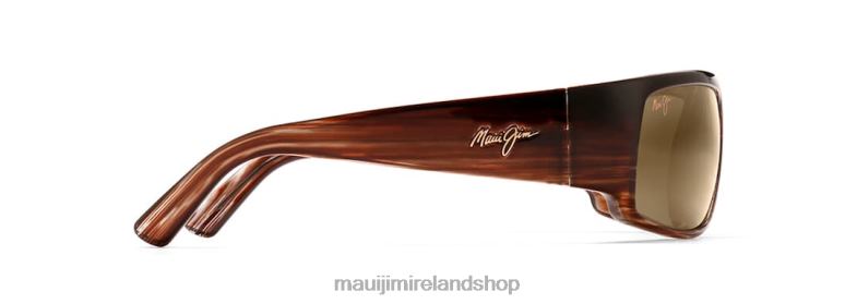 Maui Jim Sunglasses 2J26J385 | Maui Jim World Cup Polarized Wrap Sunglasses Chocolate Stripe Fade/HCL Bronze