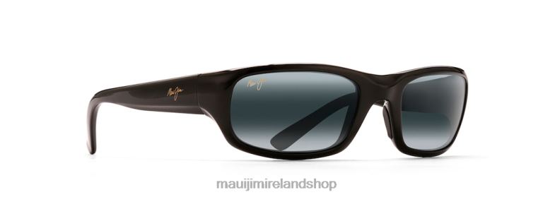 Maui Jim Sunglasses 2J26J392 | Maui Jim Stingray Polarized Wrap Sunglasses Gloss Black/Neutral Grey