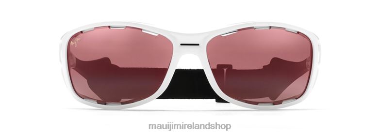 Maui Jim Sunglasses 2J26J408 | Maui Jim Polarized Wrap Sunglasses White Pearl/Rose