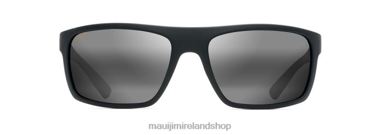 Maui Jim Sunglasses 2J26J415 | Maui Jim Byron Bay Polarized Wrap Sunglasses Matte Black Rubber/Neutral Grey