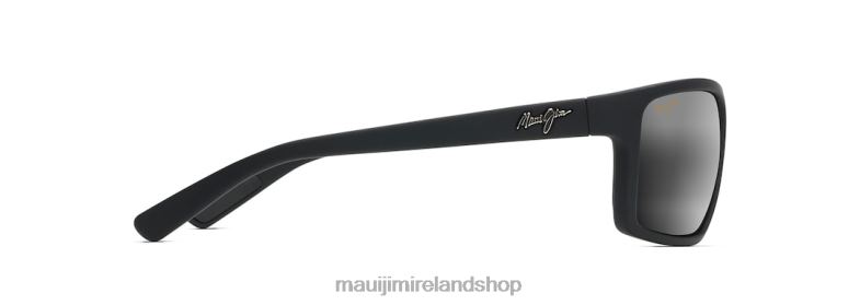 Maui Jim Sunglasses 2J26J415 | Maui Jim Byron Bay Polarized Wrap Sunglasses Matte Black Rubber/Neutral Grey