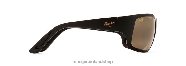 Maui Jim Sunglasses 2J26J429 | Maui Jim Haleakala Polarized Wrap Sunglasses Matte Black/HCL Bronze